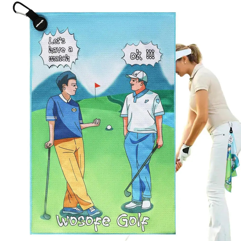 Golf Towels For Men Magnetic Golf Workout Towel Funny Pattern Outdoor Golf Towel Waffle Golf Washing Towel With Carabiner Clip (Copy)