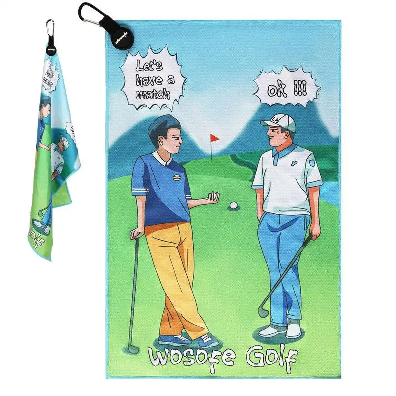Golf Towels For Men Magnetic Golf Workout Towel Funny Pattern Outdoor Golf Towel Waffle Golf Washing Towel With Carabiner Clip (Copy)