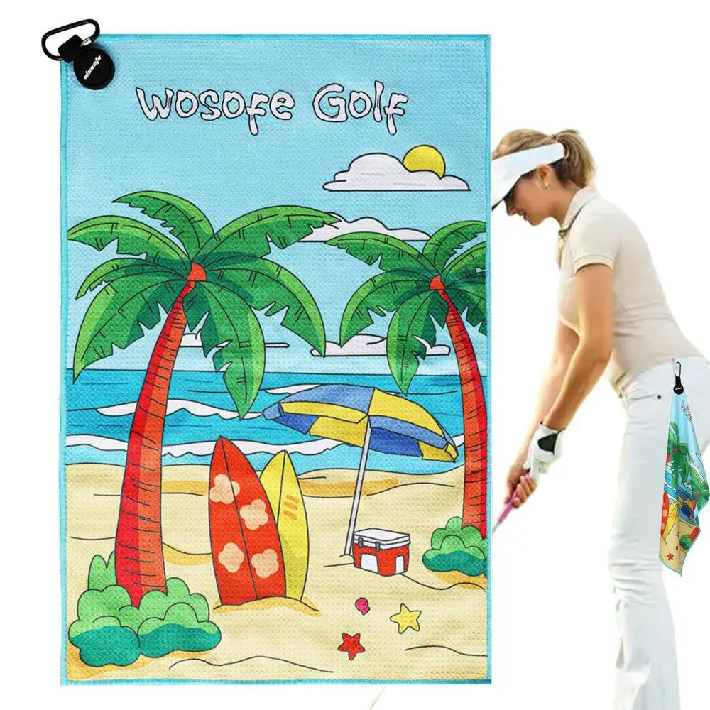 Golf Towels For Men Magnetic Golf Workout Towel Funny Pattern Outdoor Golf Towel Waffle Golf Washing Towel With Carabiner Clip (Copy)