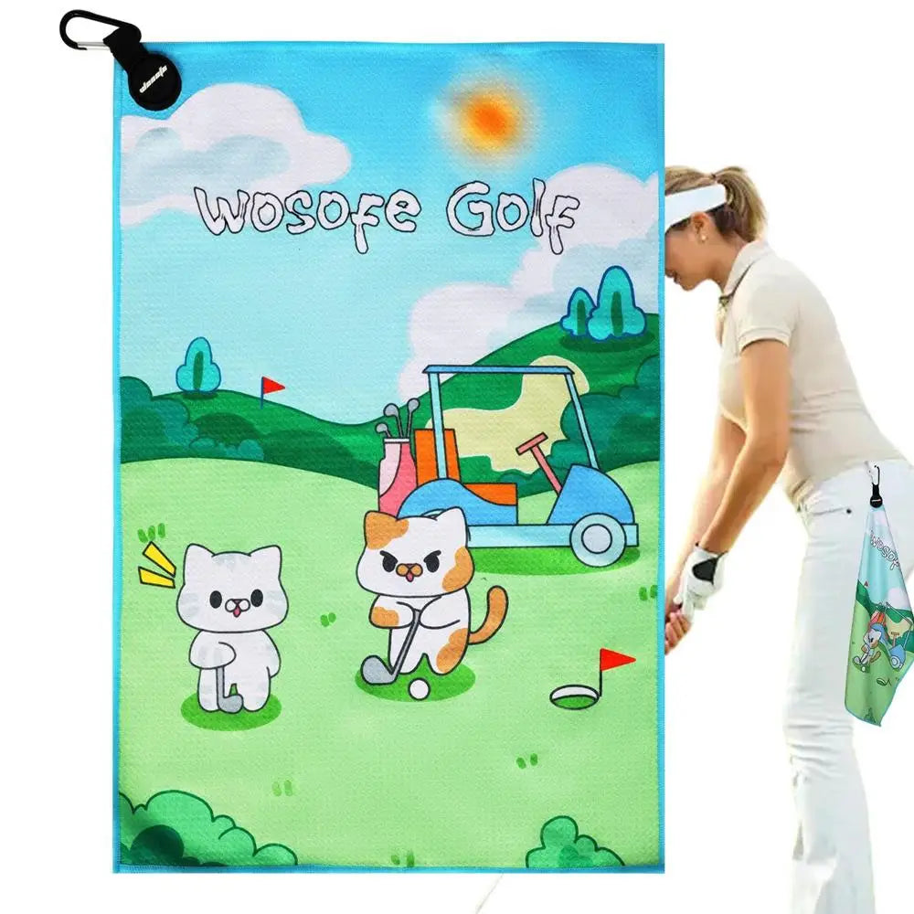 Golf Towels For Men Magnetic Golf Workout Towel Funny Pattern Outdoor Golf Towel Waffle Golf Washing Towel With Carabiner Clip (Copy)